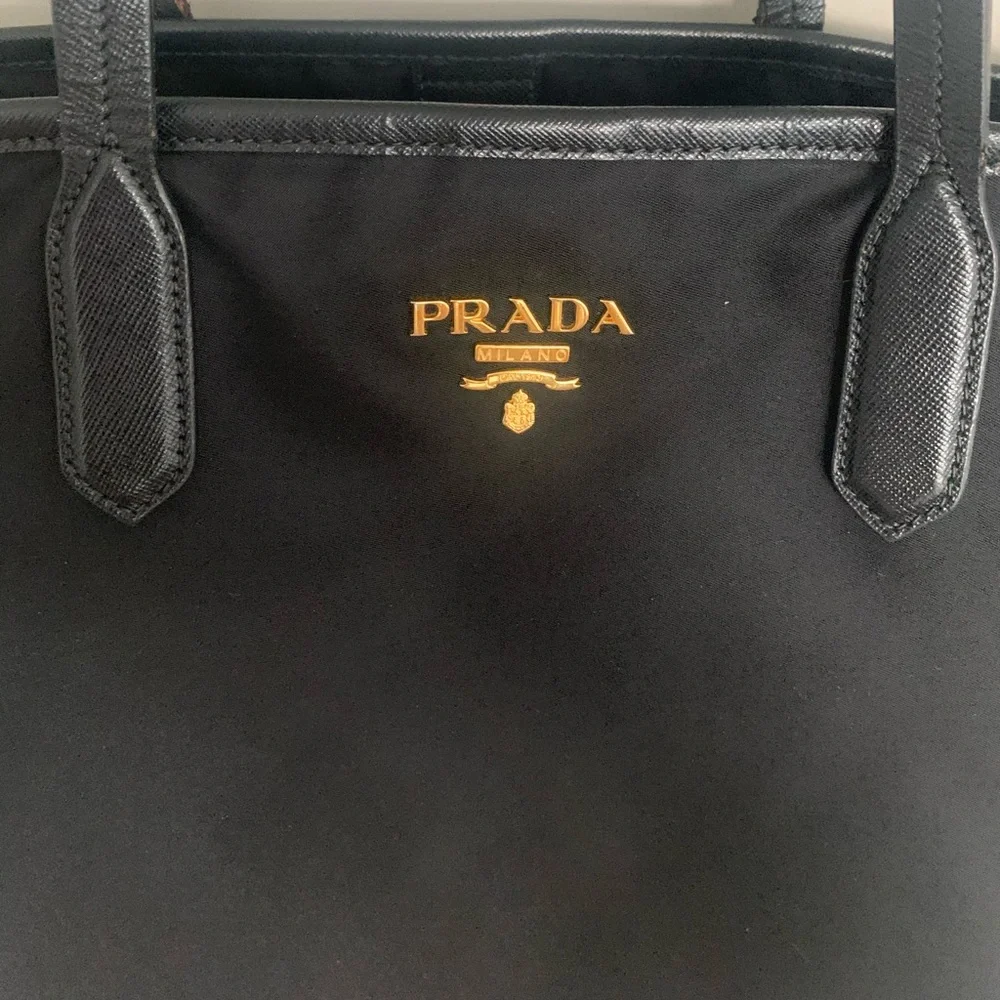 Prada black nylon tote with dust bag - Picture 2 of 16